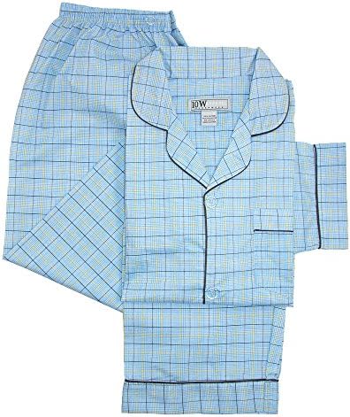 Ten West Apparel Men's Long Sleeve Long Pant Pajama Set, Medium