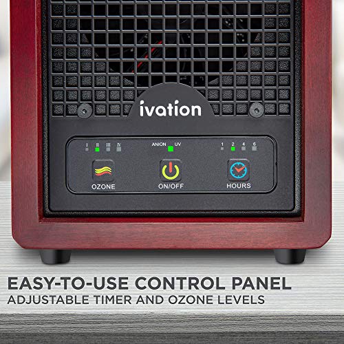 Ivation 5-in-1 Air Purifier & Ozone Generator For Up to 3,500 Sq/Ft, Ionizer & Deodorizer – Included 2 UV Lights, Photo-Catalytic and Carbon Filters, Eliminates Odors from Pets, Smoke, Food & More