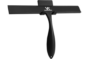 Shower Squeegee for Shower Glass Doors, 11-Inch All-Purpose Silicone Squeegee for Bathroom, Window Cleaning, with Anti-Rust H