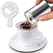 2 Stainless Steel Powder Shakers, SENHAI Mesh Shaker Powder Cans for Coffee Cocoa Cinnamon Powder with Lid, with 16 pcs Printing Molds Stencils