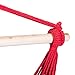 SUNMERIT Hanging Rope Hammock Chair Porch Swing Seat, Large Cotton Hammock Net Chair Swing for Indoor, Outdoor, Garden, Patio, Yard, 275 lbs Capacity, 2 Seat Cushions Included (Red & Yellow Stripes)