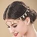 Jovono Boho Hair Chain Gold Leaf Head Chain Headpiece Tassel Greek Costume Hair Accessories for Women and Girls