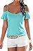 PinupArt Women's Blue Off Shoulder SunTank Crop Top