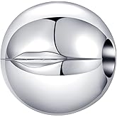 Sterling Silver Round Stopper Clip Charm Lock Spacer for Pandora Charms Bracelet (Silver)