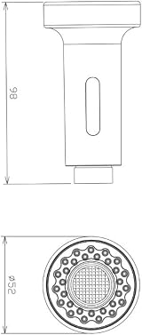 Heable Replacement Kitchen Tap Pull Out Spray Shower Head 2 Function Chrome G1/2 view 7