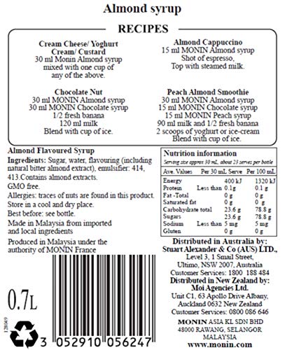 Monin Sirup 70cl. Almond. – Bild 5