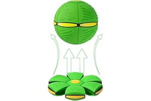BOTIZR Flying Saucer Ball for Dogs,Pet Toy Interactive Flying Saucer Dog Toy Portable,Outdoor Yard Dog Toys,Perfect Doggy Disc Ball (Green)