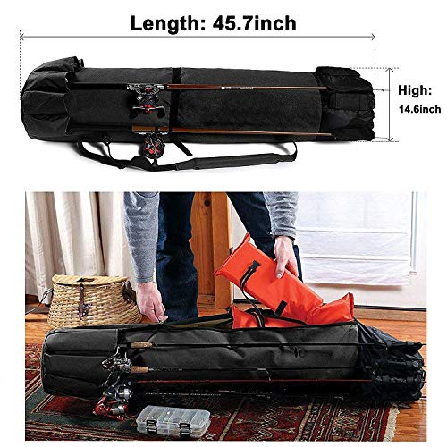 OROOTL Angelrute Tasche Angeltasche Rod Case Angelkoffer Angelrute Aufbewahrungsbeutel Angelausrüstung Organizer Reise… – Bild 5