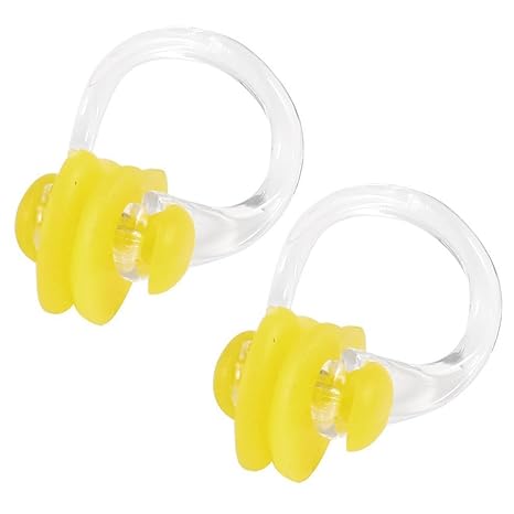 Nasenklemme - TOOGOO(R) Gelb Klar Gummi Tauchen, Schwimmen Schwimmen Nasenklammer Schutz 2 Stk.