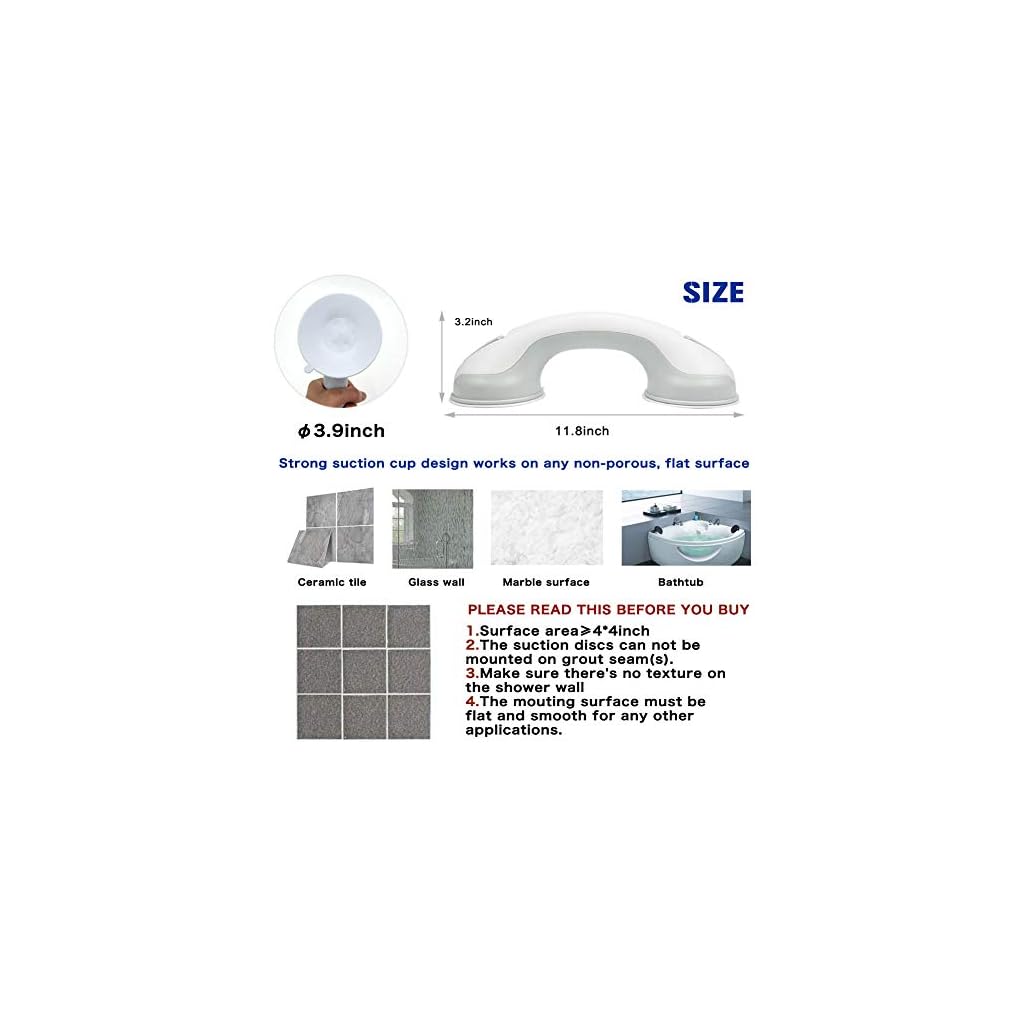 Newthinking Suction Bathroom Grab Rails, Hand Rail for Disabled