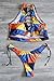 tengweng Women's African Print Two Piece Lace Up Bikini Set High Cut Thong Swimsuit S BQB03