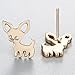 Cute chihuahua stud earrings, silver