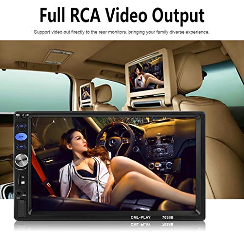 CarThree Car Radio Touchscreen 7 Inch Mirrorlink Android SD/FM/USB/AUX/Bluetooth Double Din Car Stereo for Rear View Camera Remote Control