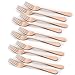 Sherily 10-Pieces Dinner Forks Set, 8-Inch Rose Gold Reusable Metal Stainless Steel Extra-Fine Table Dinner Forks