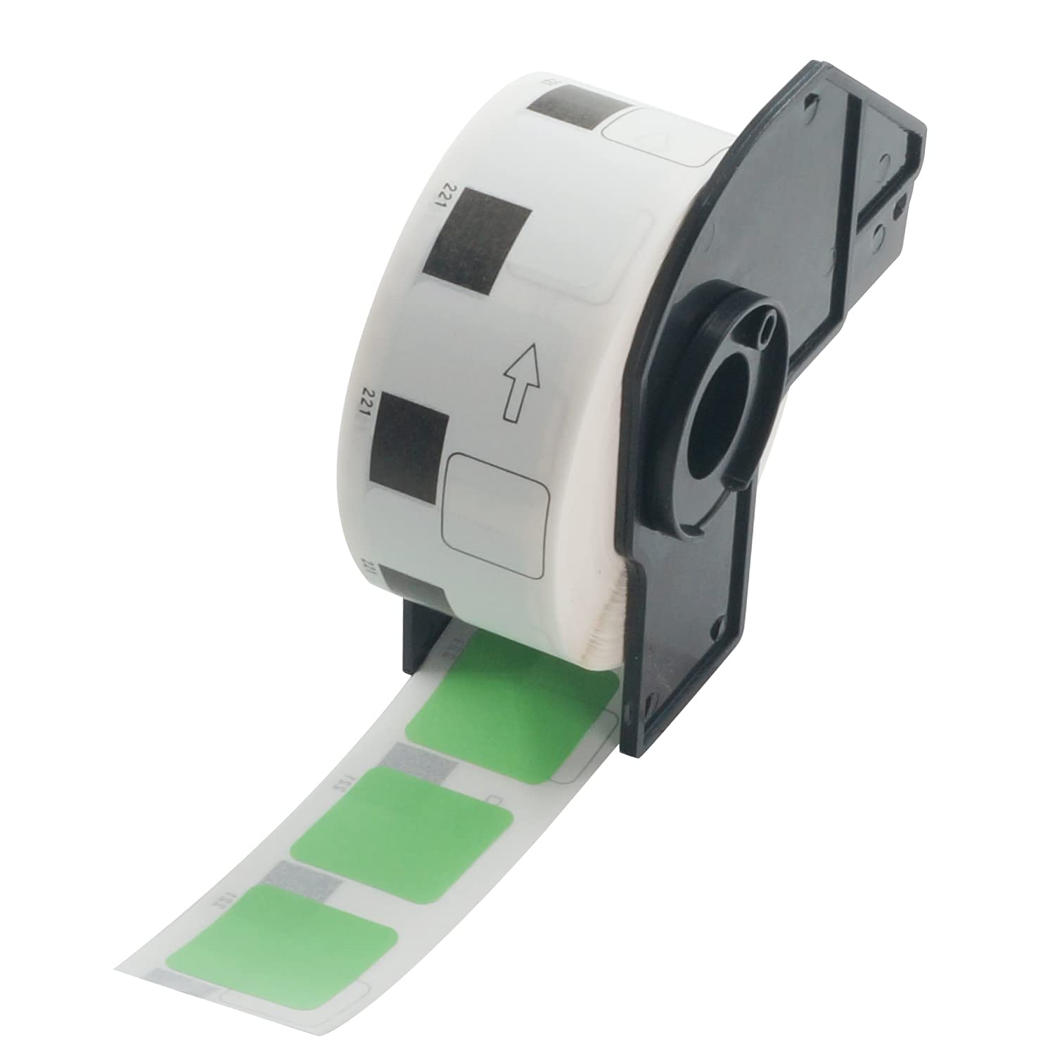 BETCKEY - 1000 Green Labels Replacement for Brother DK-11221, 23mm x 23mm Square Labels Compatible with Brother QL Label Printers