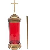 Cemetery Decorations - Grave Lights Candle Lamp for Loving Memorial Gifts, Metal Crosses With 11.8 Inches Long Garden Stakes