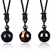 LYLYMIMI Tiger Eye Onyx Protection Necklace for Men Crystals and Healing Stones Buddhist Necklace