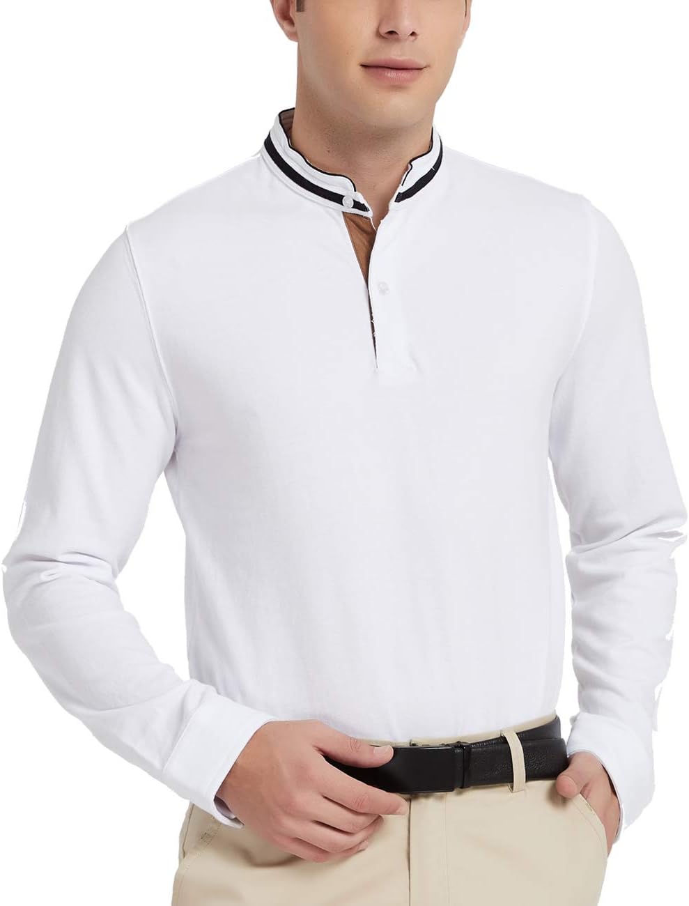 Navifalcon Mens Polo Shirt with Short & Long Sleeve Cotton Pique