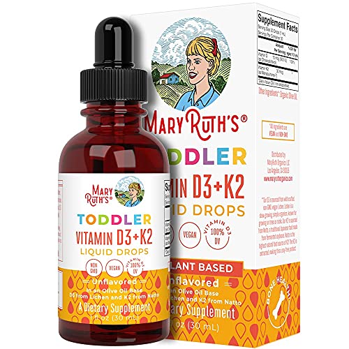 MaryRuth Organics Vitamin D3, K2, Drop, Liquid Supplement for Toddlers