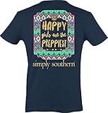 Simply Southern Preppy T-Shirt - Happy Girls are the Preppiest Navy