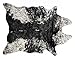 Luxe Faux Cowhide Rug for Rustic and Western Decor | Low Pile Faux Fur Rug with Salt/Pepper Black + White Cow Print | Cruelty-Free Fade Resistant Living Room Rugs | 5-1/4 x 7-1/2 ft