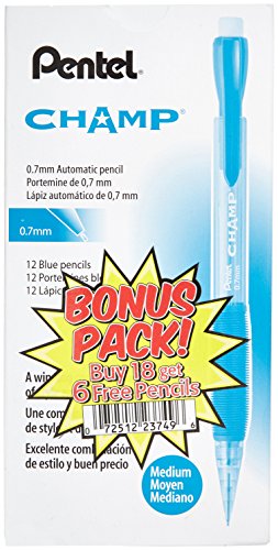 PENAL17CSWUS - Pentel Champ Mechanical Pencil, 0.7 mm, Blue Barrel, 24/Pack
