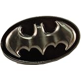 DC Batman Logo Pewter Lapel Pin,Silver,1" , Black