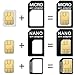 AFUNTA SIM Card & MicroSD Holders with 2 Tray Opener Pins, 2 Packs Card Storage Cases for Standard Micro Nano Micro-SD Memory Cards, with 3 Card Adapters and 2 Eject Pins