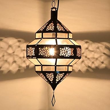 Orientalische Lampe Marokkanische Pendelleuchte | Echtes Kunsthandwerk aus Marakesch wie aus 1001 Nacht | Hängelampe Leuchte 