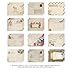 ONOR-Tech Pack of 48 kawaii Retro Lovely Vintage Special Mini Envelope for Wedding, Birthday Party, 12 different disign