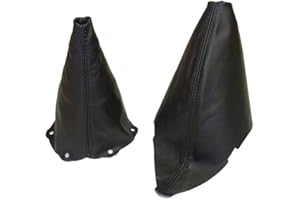 The Tuning-Shop Ltd for Mini Cooper R50 R53 S-One 2001-2006 Manual Shift & E Brake Boot Black Italian Leather