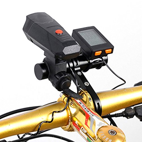 Bicycle Accessories Bike Bracket Handlebar Extension Flashlight Mount Carbon Fiber Extender Aluminum Alloy Holder Space Saver-Black - Thumbnail 2