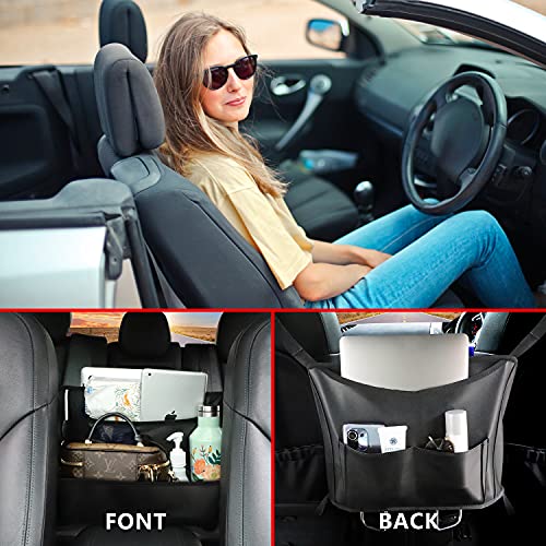 OBSOO Car Handbag Holder Between Seats, Purse Holder For Car, Leather