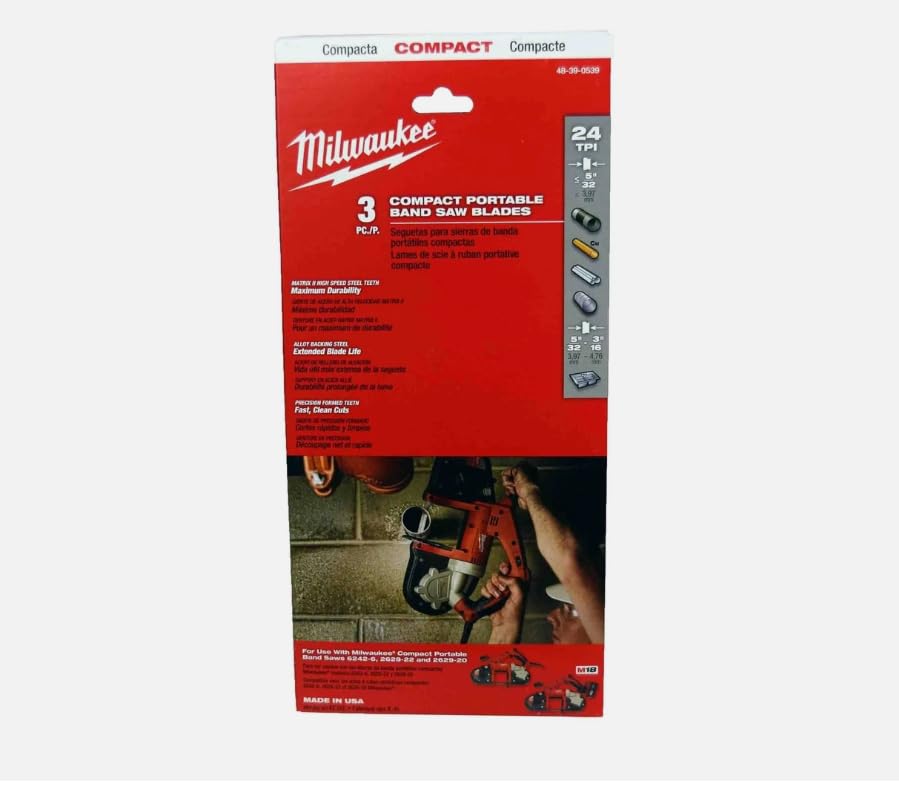 Milwaukee MIL48390539 Blades, 24 TPI, Silver