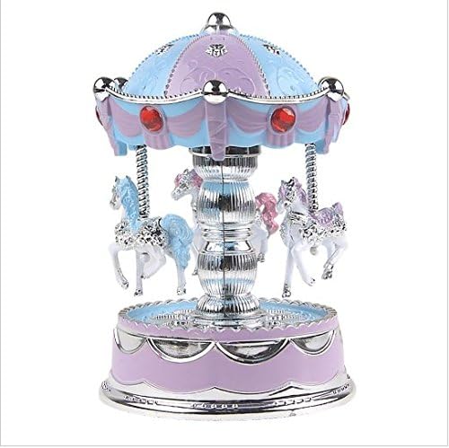 JCare Vintage LED Light Merry-Go-Round Carousel Horse Music Box For Kids Girlfriend Christmas Birthday Wedding Gift Toy For Home Decor Crafts Ornaments