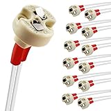 DiCUNO 12pcs Bi-Pin Base, G4, G6.35, GY6.35, GX5.3, GU5.3, MR16, GZ4 MR11, Halogen Incandescent Led Socket Ceramic Body Lamp holder (12pcs)
