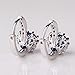 GULICX White Gold Tone Sapphire Color Blue Huggie Hoop Earrings Leverback Heart Shape Women Girls