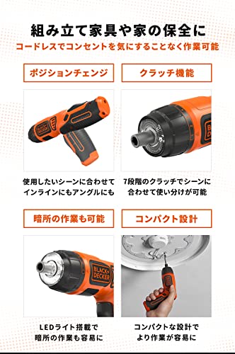 BLACK+DECKER LED Twist Driver Orange PLR3602-JP