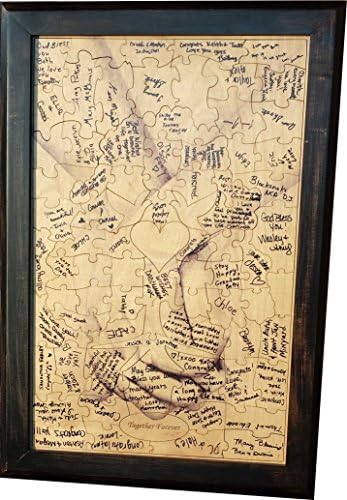 Wedding Guest Book Alternative Wood Puzzle "Together Forever Tree Hand In Hand" 18x27 Medium 75 Piece