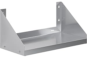 AmGood Stainless Steel Wall Shelf with Side Guards (24" Long x 12" Deep)