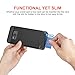 Vmini Raydem Samsung Galaxy S8 Case, Shockproof with Card Slot Holder and Built in Kickstand, Wire Drawing Cover Design, Black
