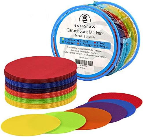 Carpet Markers for Classroom Carpet Spots 36 Pack Large 5,5 inch