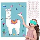 Happy Storm Pin the Tail on the Llama Fiesta Party Games Cactus Cinco de Mayo Birthday Party Supplies Llama Theme Party Favors for Kids
