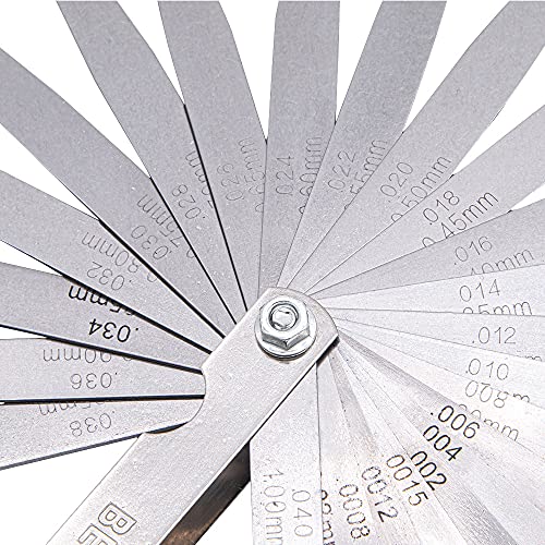 23 Blades Steel Feeler Gauge Dual Marked Metric and Imperial Gap