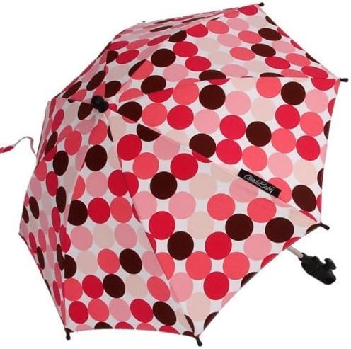 ShadyBaby Pink-Brown Polka Dots Stroller Parasol, SPF 50+ Stroller Umbrella - 24" Diameter