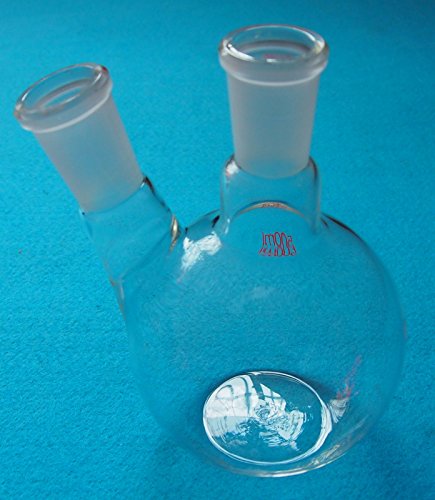 Deschem 500ml,2-Neck,24/40,Plat Bottom Glass Flask,Two Necks,Laboratory Chemistry Vessel