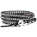 MOWOM Alloy Genuine Leather Bracelet Bangle Cuff Rope Bead 3 Wrap Adjustable