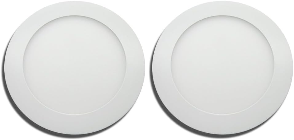 2 x 18 W Round LED Ceiling Light Spotlight – Ultra-Slim Ultra Thin Easy To Install with Transformer Round – 205 mm Lochauschnitt) 1260 Lumen – Replaces 2 x 18 W PL Lamp 6000 K Daylight White [Energy Class A+]