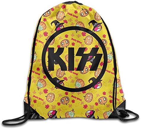 FOODE The Kiss Rock Band Logo Drawstring Backpack Sack Bag