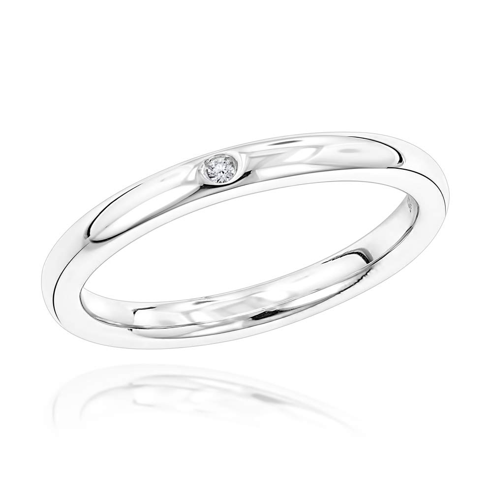 Buy Luxurman Love Quotes Womens Stackable Sterling Silver Diamond Wedding Ring Size 8 At Amazon In